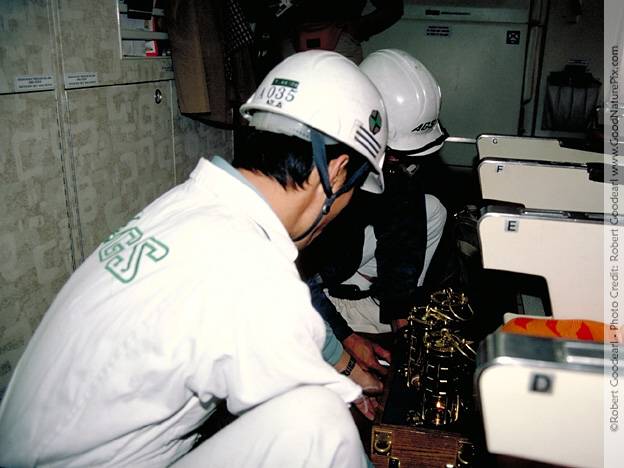 Preparing the miner's lamp peace flame for flight.